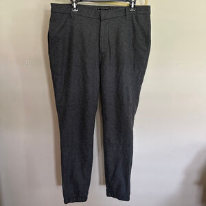 21 Men Gray Wool Blend Dress Pants XL Lined Elastic Cuff Business Casual